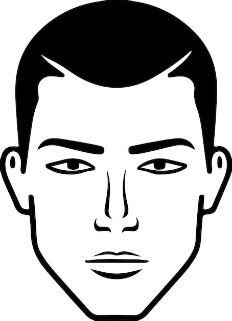 Premium Vector Man Face Flat Vector Icon Man Head Simple Black And