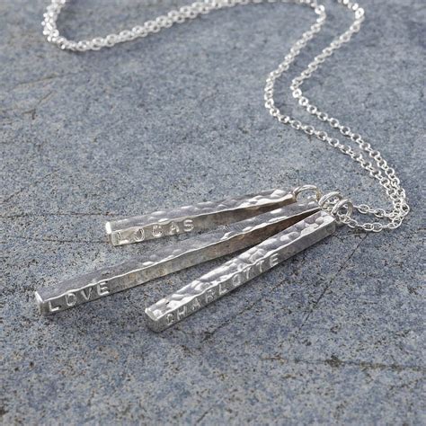 Personalised Silver Bar Necklace By Soremi Jewellery