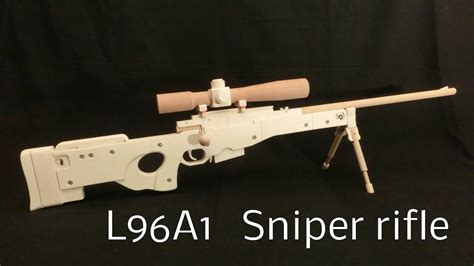 How to make a wooden toy winchester rifle: L96A1 Sniper rifle rubber band gun - YouTube