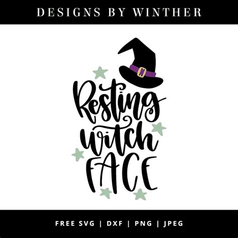 Free Resting witch face SVG DXF PNG & JPEG – Designs By Winther