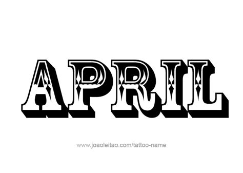 April Month Name Tattoo Designs Tattoos With Names