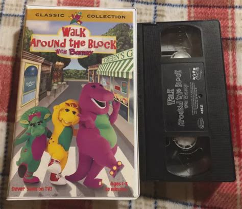 Barney Walk Around The Block 1999 Canadian Clamshell Vhs Kids