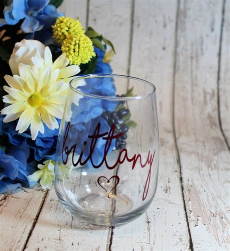 Personalized Stemless Wine Glass Wedding Party T Etsy