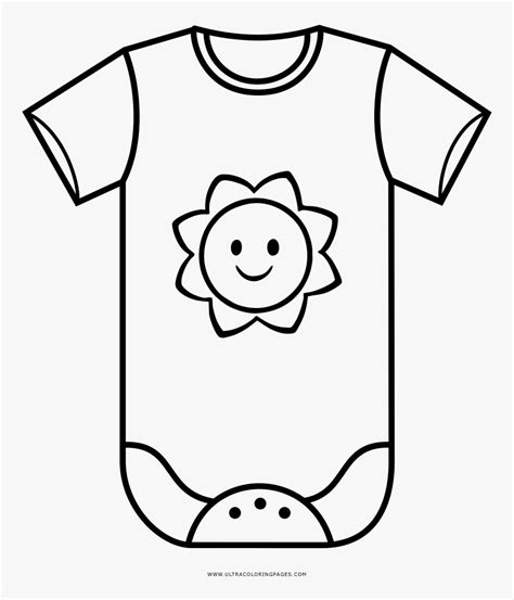 Transparent Baby Onesie Clipart Black And White Baby Bib Coloring