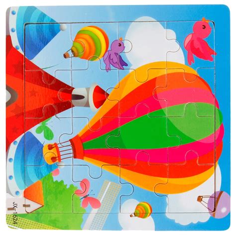 Abwe 16 Pieces Puzzle Wooden Toys Education And Learning Kids Christmas