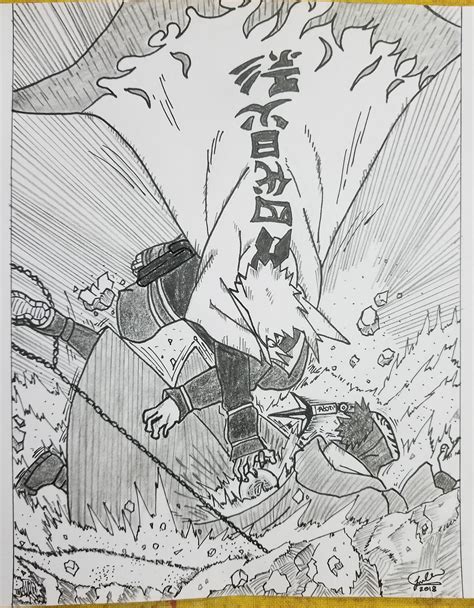 Drew One Of The Epic Battle Scene In Anime History Naruto Sketch