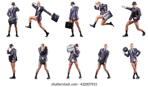 Composite Photo Naked Businessman On White Stock Photo Shutterstock