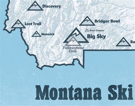 Montana Ski Resorts Poster Map Best Maps Ever