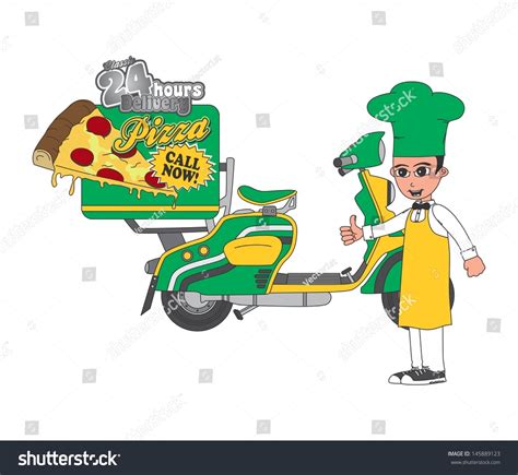 Pizza Scooter Delivery Stock Vector Royalty Free 145889123 Shutterstock