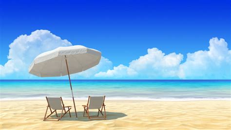 A Beautiful Beach Scene With Two Chairs Stock Footage Video 165193