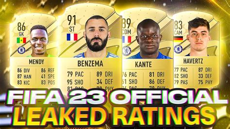 20 Official Player Ratings Leaked In Fifa 23 Ultimate Team Youtube