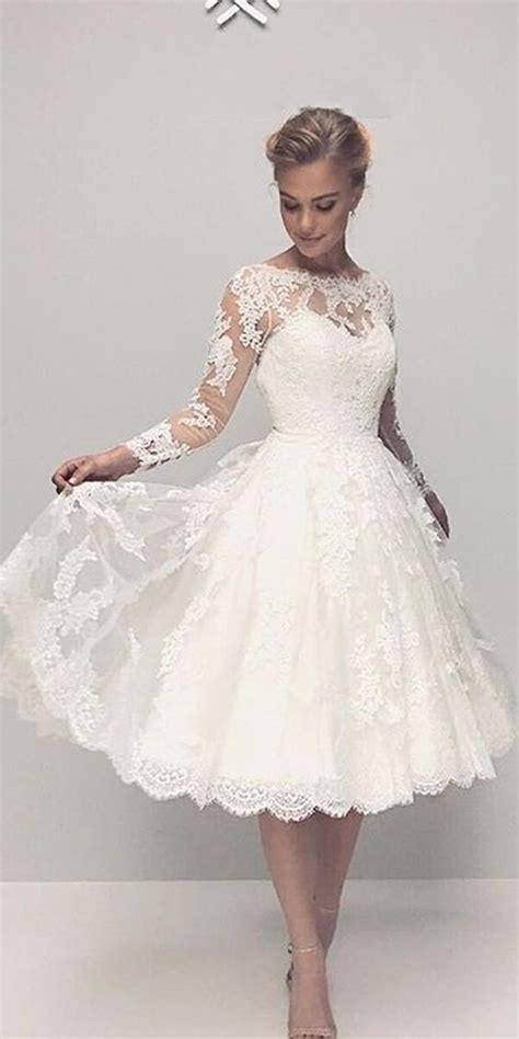 Https://favs.pics/wedding/long Sleeve Lace Short Wedding Dress