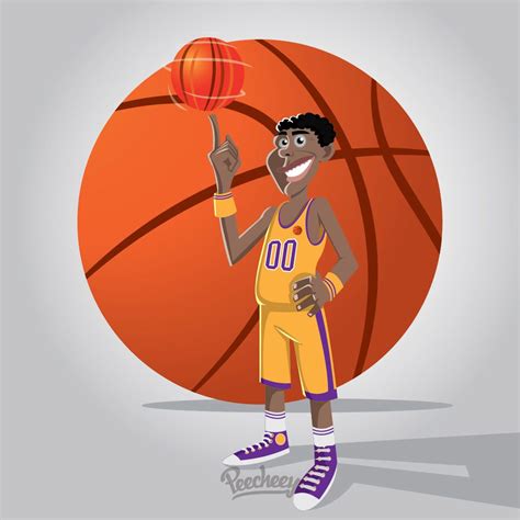 Funky Basketball Sport Cartoon Player Vector Download