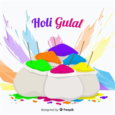 Free Vector Gulal Bags Holi Background