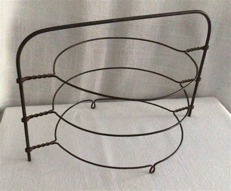 Vintage Pie Rack Bakery Display Kitchen Decor Twisted Wire And 3 Matching
