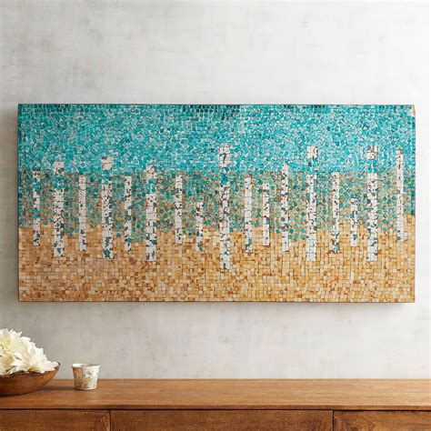 Teal Abstract Mosaic Wall Panel Pier 1 Imports Glass Wall Art