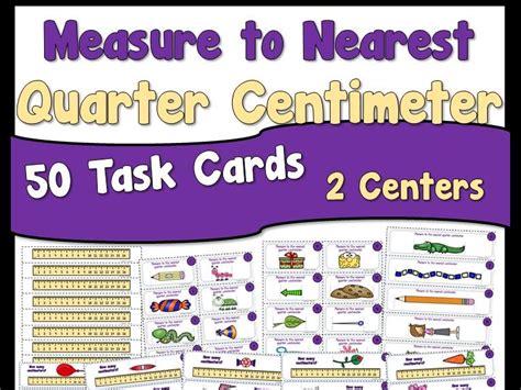 Measure To Nearest Quarter Centimeter Task Cards Teaching Resources