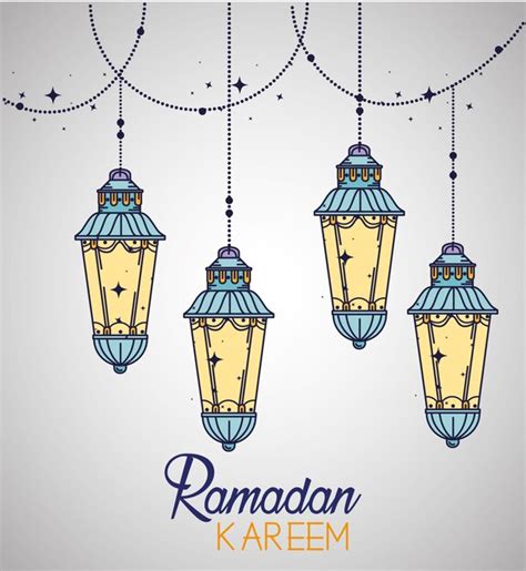 Premium Vector Lamps Hanging To Ramadan Kareem Festival