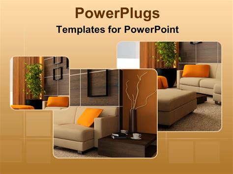 Design A Room Template Powerpoint Template Brown Wood Interior