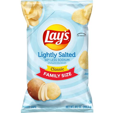 Lays Potato Chips Lightly Salted Classic Flavor 95 Oz Bag Walmart