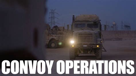 A group of vehicles or ships that travel together, especially for protection: Convoy Operations - YouTube