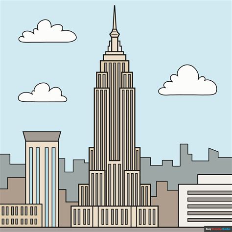 How To Draw The Empire State Building Really Easy Drawing Tutorial