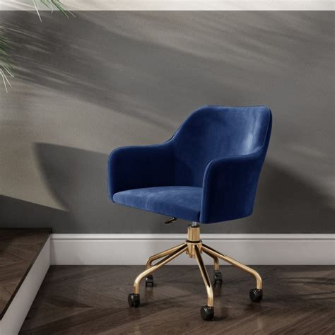 Every morning, open your eyes to a fascinating blue and feel yourself special. Marley Blue Velvet Bedroom Swivel Chair with Gold Base ...