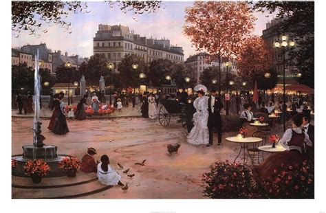Parisian Promenade By Christa Kieffer Art Print 36 X 24 Inches Amazon
