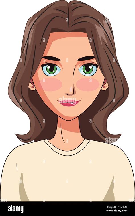 Young Woman Face Cartoon In Front Of Camera Vector Illustration Graphic
