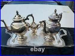 Pieces Silver Plated Tea Coffee Set With Large Tray Vintage Wm