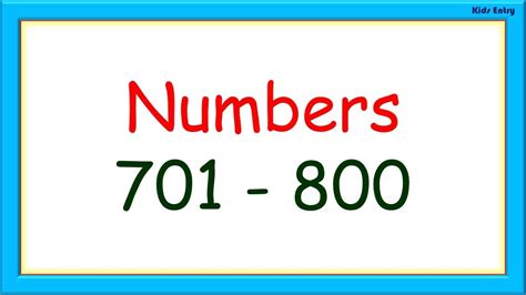 Learn Numbers From 701 800 With Spelling Learn Numbers From 701