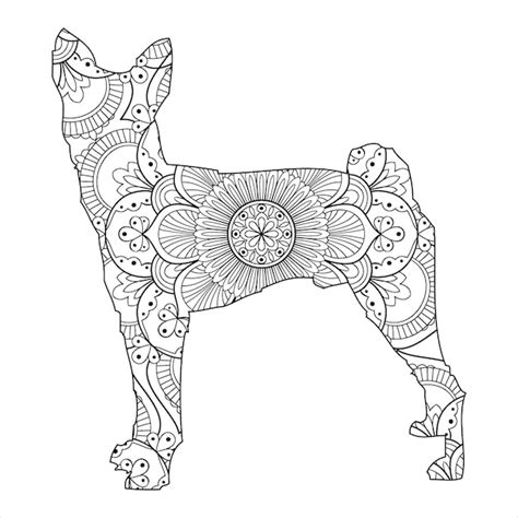 Premium Vector Dog Mandala Coloring Vector Illustration