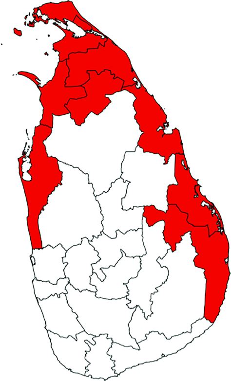 The Districts Where Ltte Claimed As Tamil Eelam The Figure Illustrates