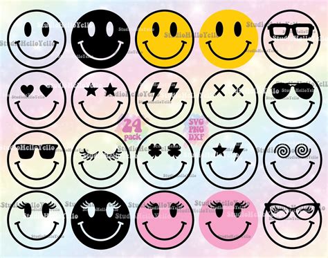 Smiley Face Svg Bundle Smiley Face Svg Smiley Etsy Emoji Svg Free