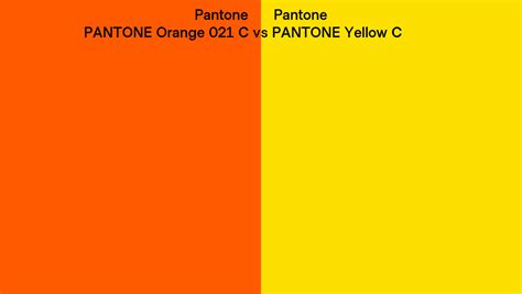 Pantone Orange 021 C Vs Pantone Yellow C Side By Side Comparison