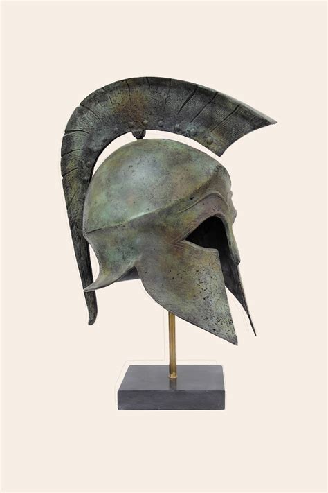 Spartan Corinthian Helmet Real Size Solid Bronze Greek Helmet Etsy