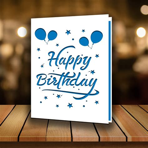 Happy Birthday Card svg Digital Cut File Silhouette Cameo and | Etsy