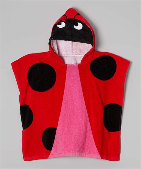 Vitamins Baby Black And Red Ladybug Hooded Towel Hooded Towel Black