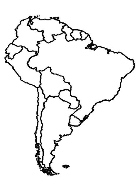 Mapa Da America Do Sul Para Colorir