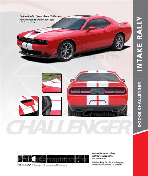 2015 2023 Dodge Challenger Srt Hellcat Racing Stripes Hood Decals Oem