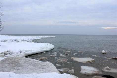 Shoreline Of Snow At Newport State Park Wisconsin Image Free Stock