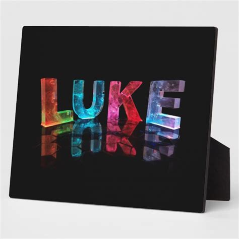 The Name Luke In 3d Lights Photograph Plaque