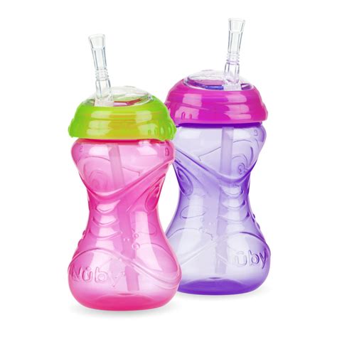 Nuby 2 Pack Flex Straw Sippy Cup Colors May Vary