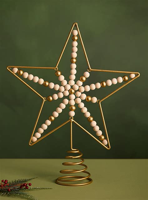 Wooden Beads Christmas Tree Star Simons Maison Simons