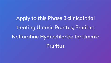 Nalfurafine Hydrochloride For Uremic Pruritus Clinical Trial 2022 Power