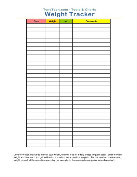 Cashing In On Life Free Weight Loss Tracker Printable Cakepins