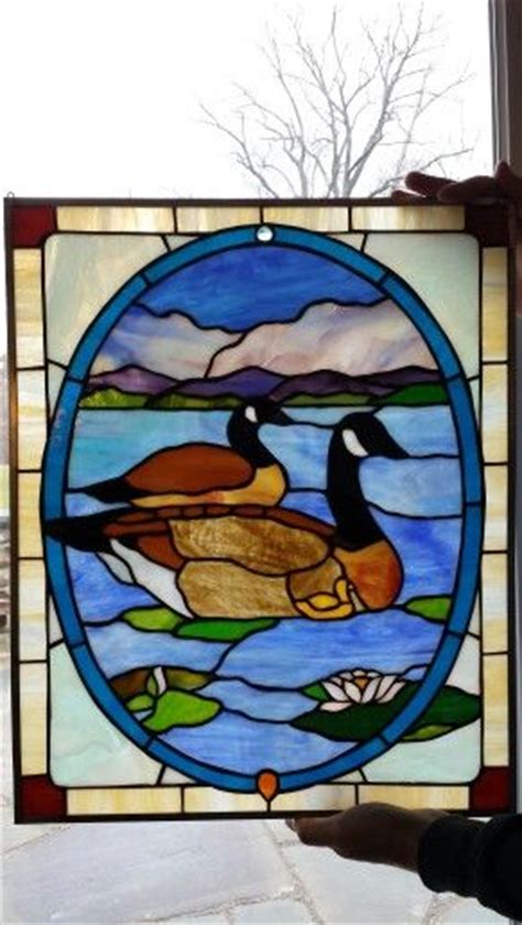Canadian Geese Stained Glass Panel By Anita Troisi Beautiful Panel Within The Oval But The