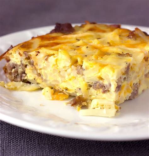 It's easy to prep the night before and you wake up to bake it, without any extra work. Sausage Hash Brown Breakfast Casserole - Amanda's Easy ...
