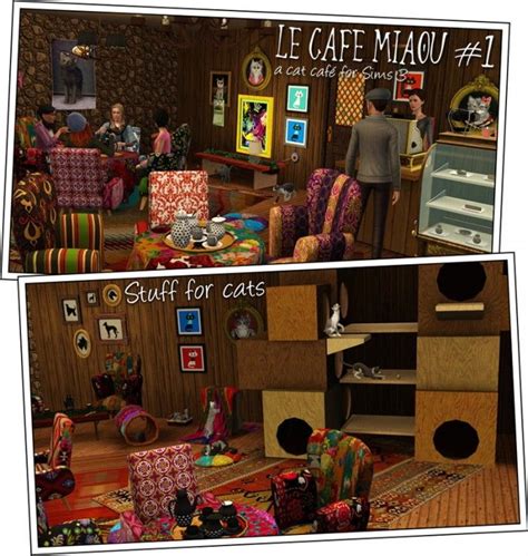 Cat Café Pet Objects By Sandy Sims 3 Downloads Cc Caboodle Sims 3