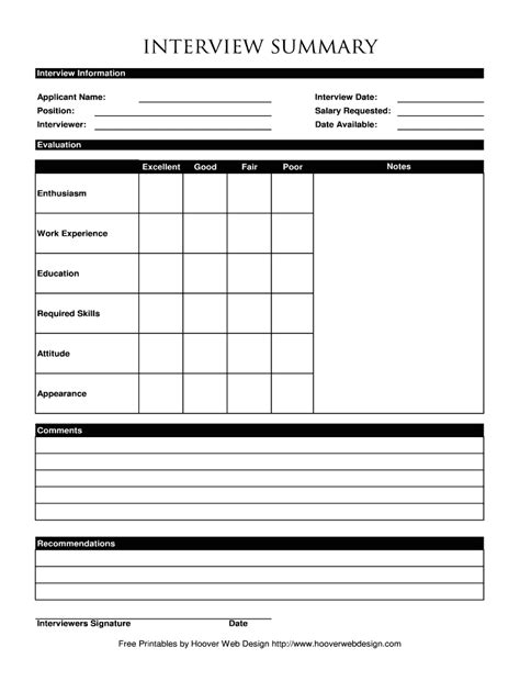 Blank Interview Template Fill Online Printable Fillable Blank